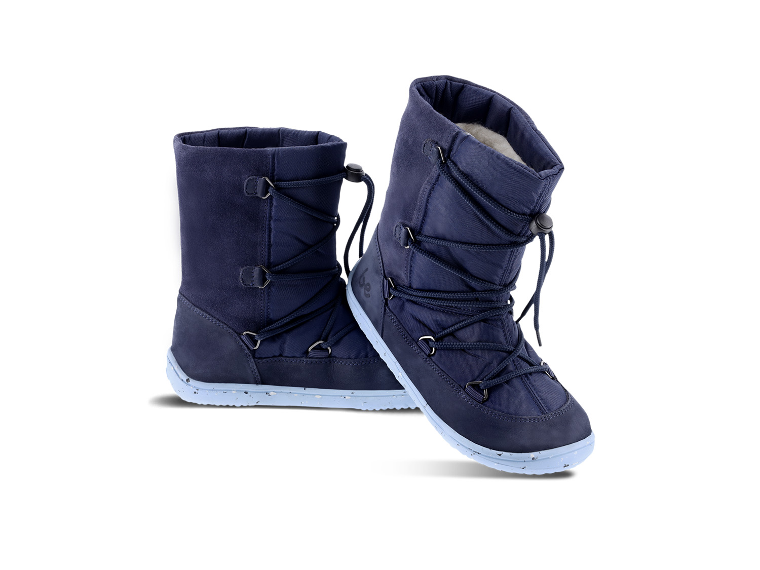 Barefoot bambini scarpe invernali Be Lenka Snowfox Kids 2.0 - Dark & Light Blue.