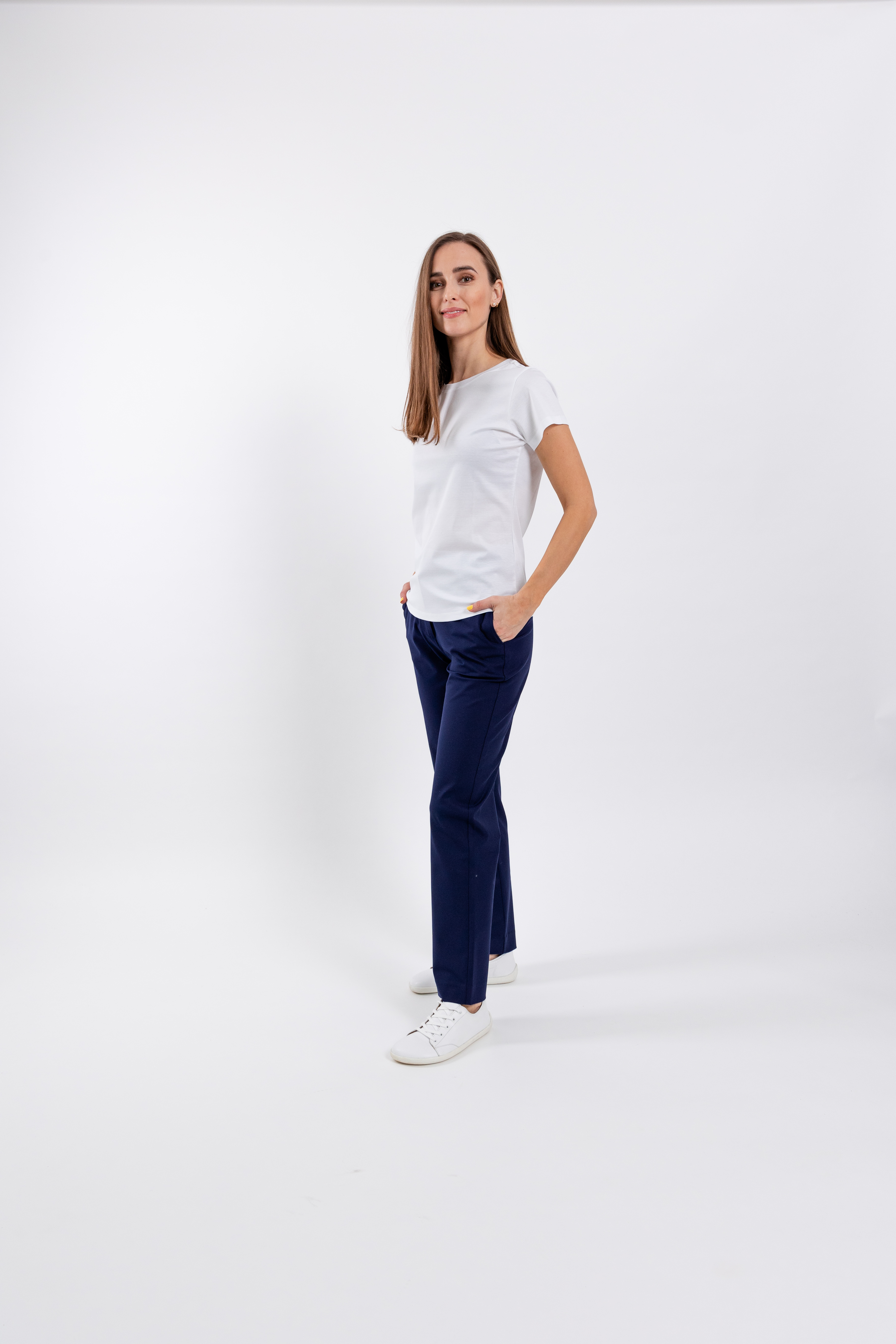 Maglietta da donna con girocollo Be Lenka Essentials - White.