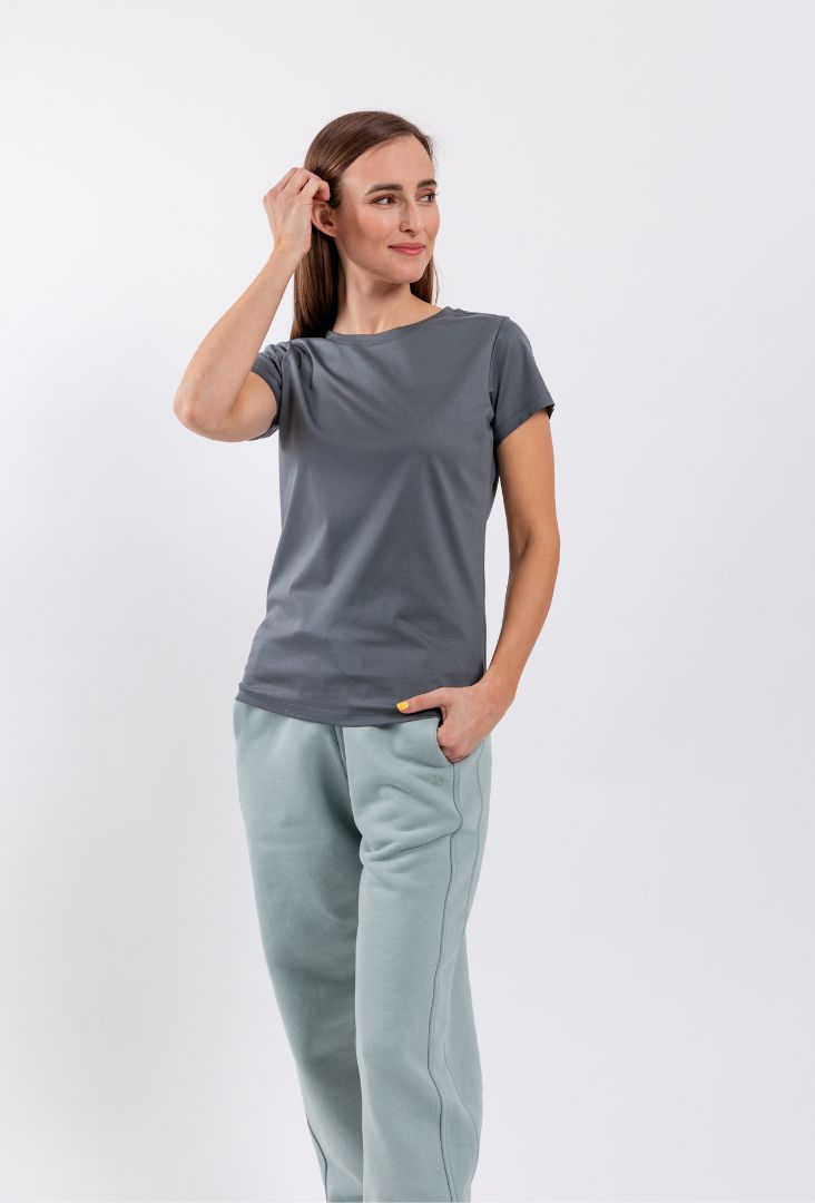 Maglietta da donna con girocollo Be Lenka Essentials - Grey.