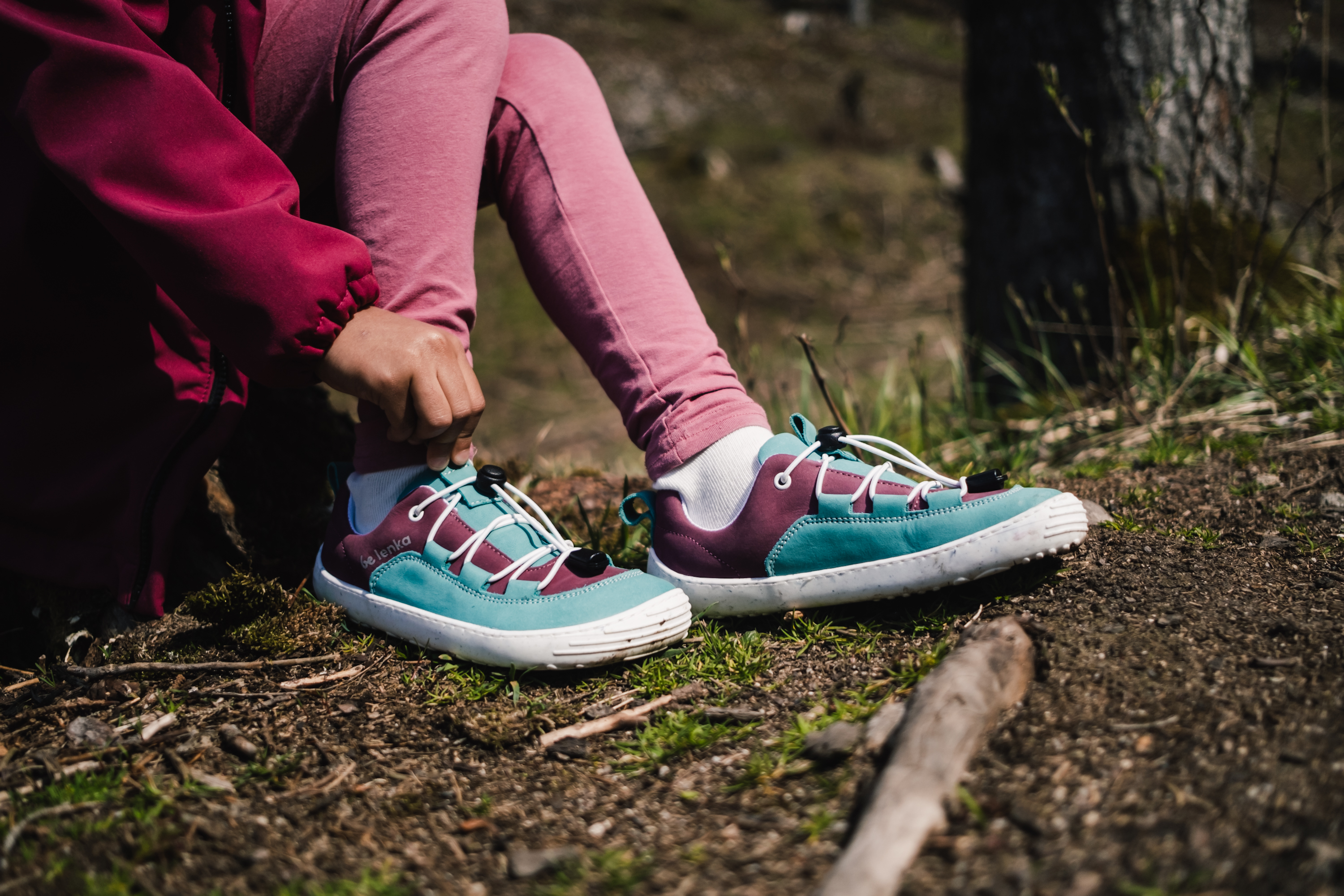 Barefoot scarpe sportive bambini Be Lenka Xplorer - Light Teal & Plum.