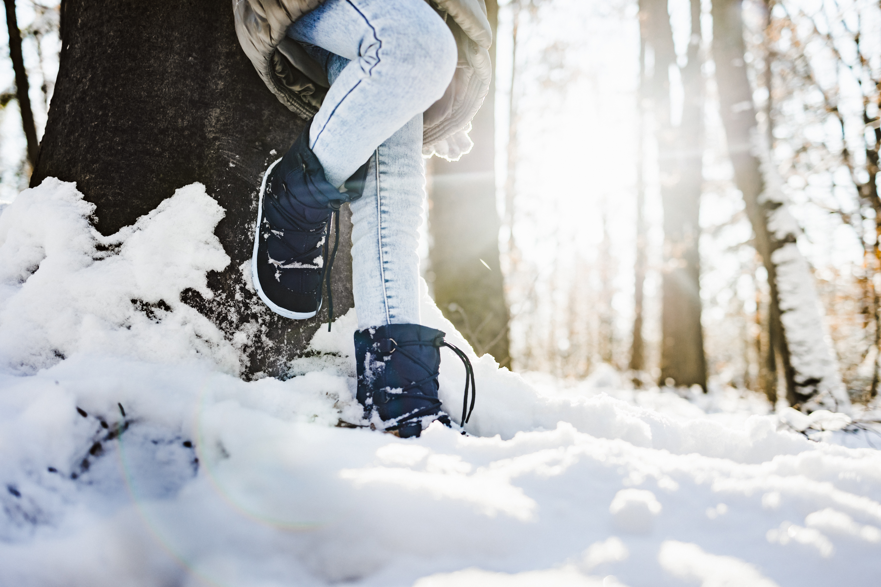 Barefoot bambini scarpe invernali Be Lenka Snowfox Kids 2.0 - Dark & Light Blue.