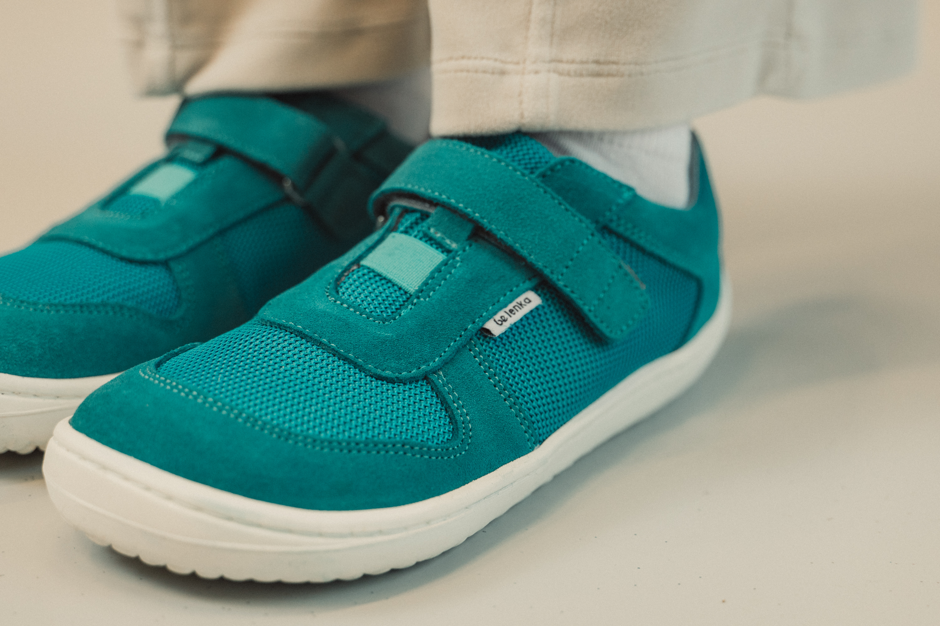 Barefoot scarpe sportive bambini Be Lenka Joy - Turquoise & White.