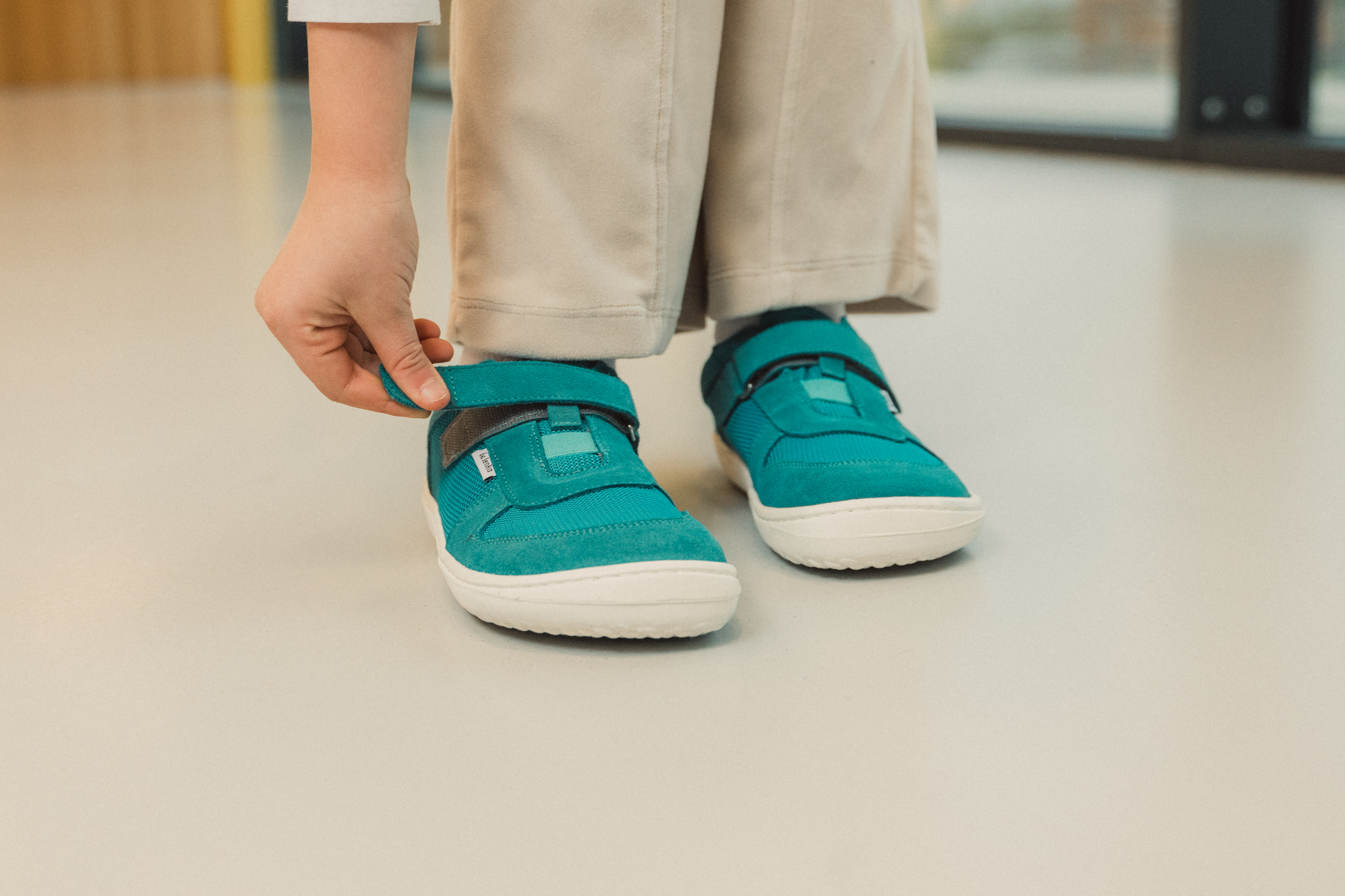 Barefoot scarpe sportive bambini Be Lenka Joy - Turquoise & White.