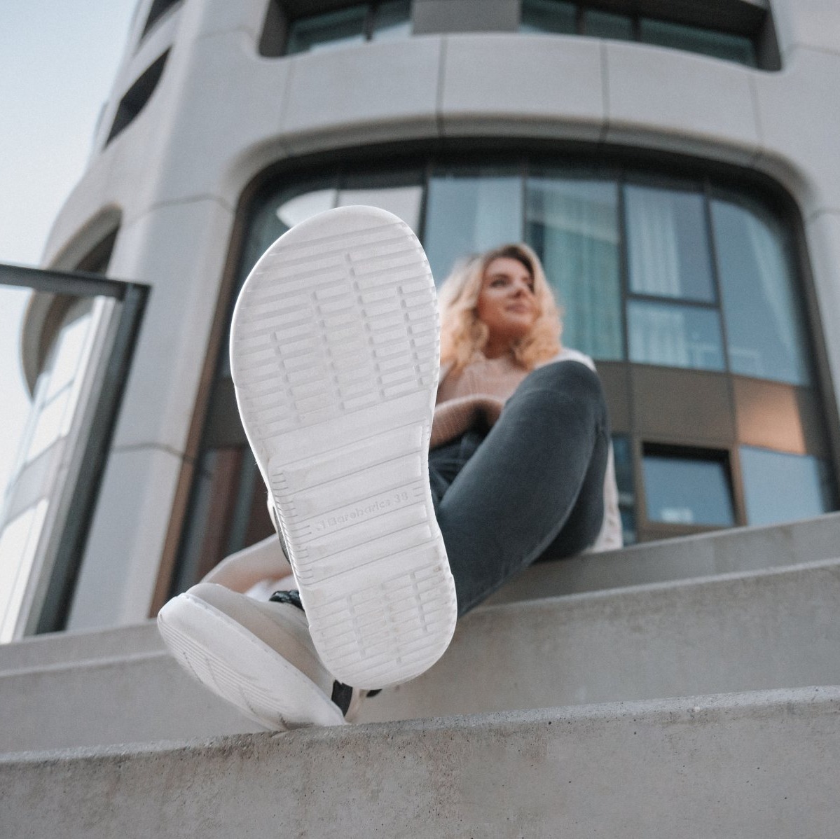 Barefoot Sneakers Barebarics Lynx - Beige & White.