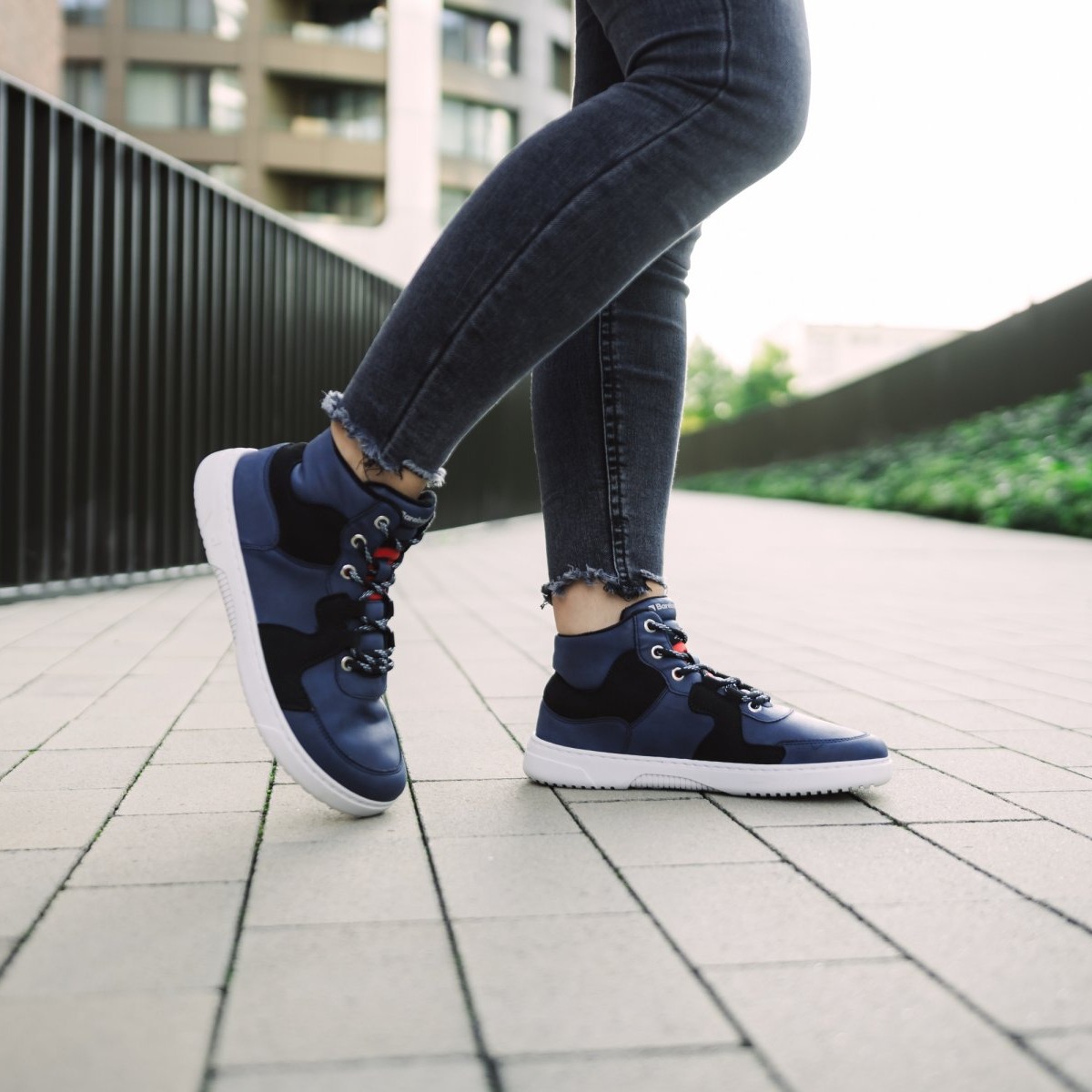 Barefoot Sneakers Barebarics Lynx - Dark Blue & White.