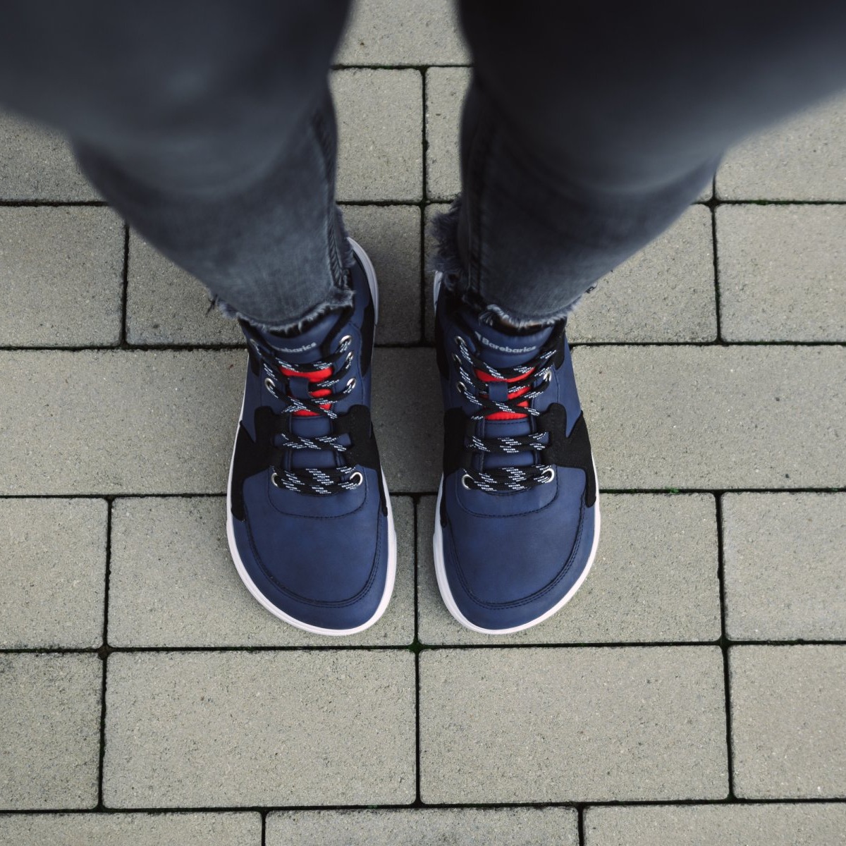 Barefoot Sneakers Barebarics Lynx - Dark Blue & White.