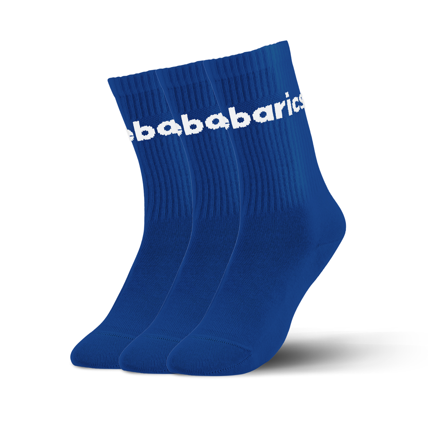 Barebarics - Barefoot calzini - Crew - Cobalt Blue - Big logo - 3 pack