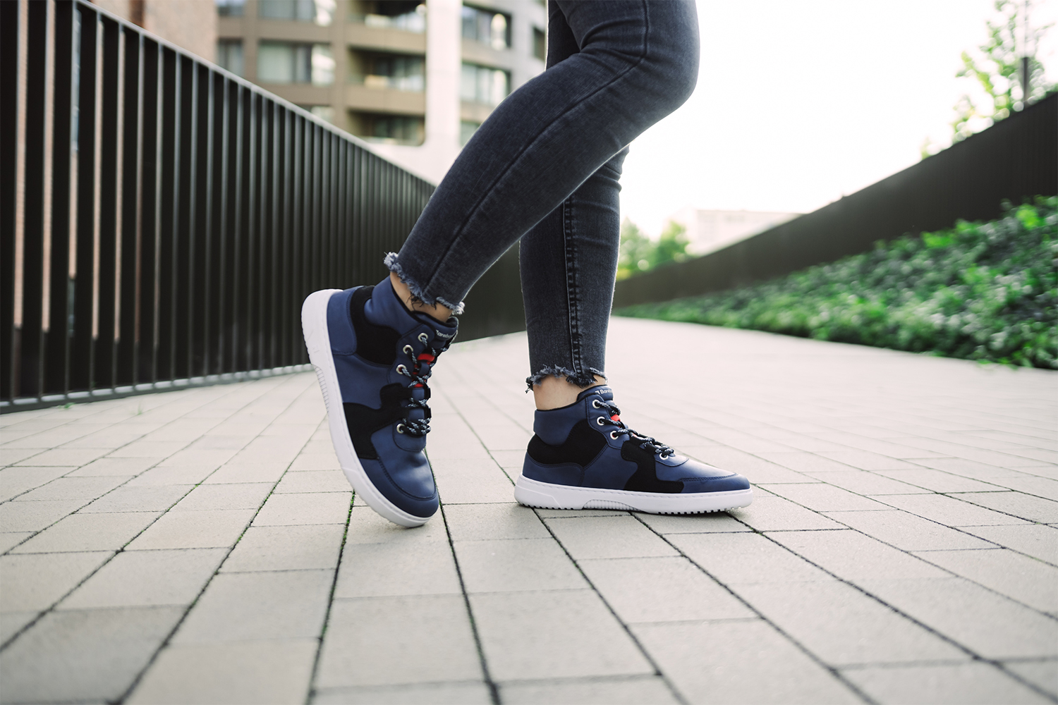 Barefoot Sneakers Barebarics Lynx - Dark Blue & White.