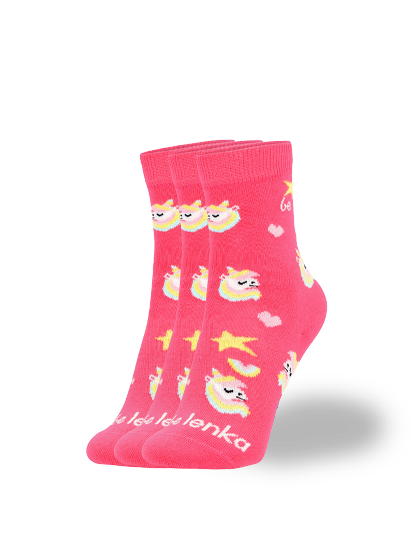 Barefoot calzini bambini Be Lenka Kids - Crew - Unicorn - BubleGum Pink - 3 pack